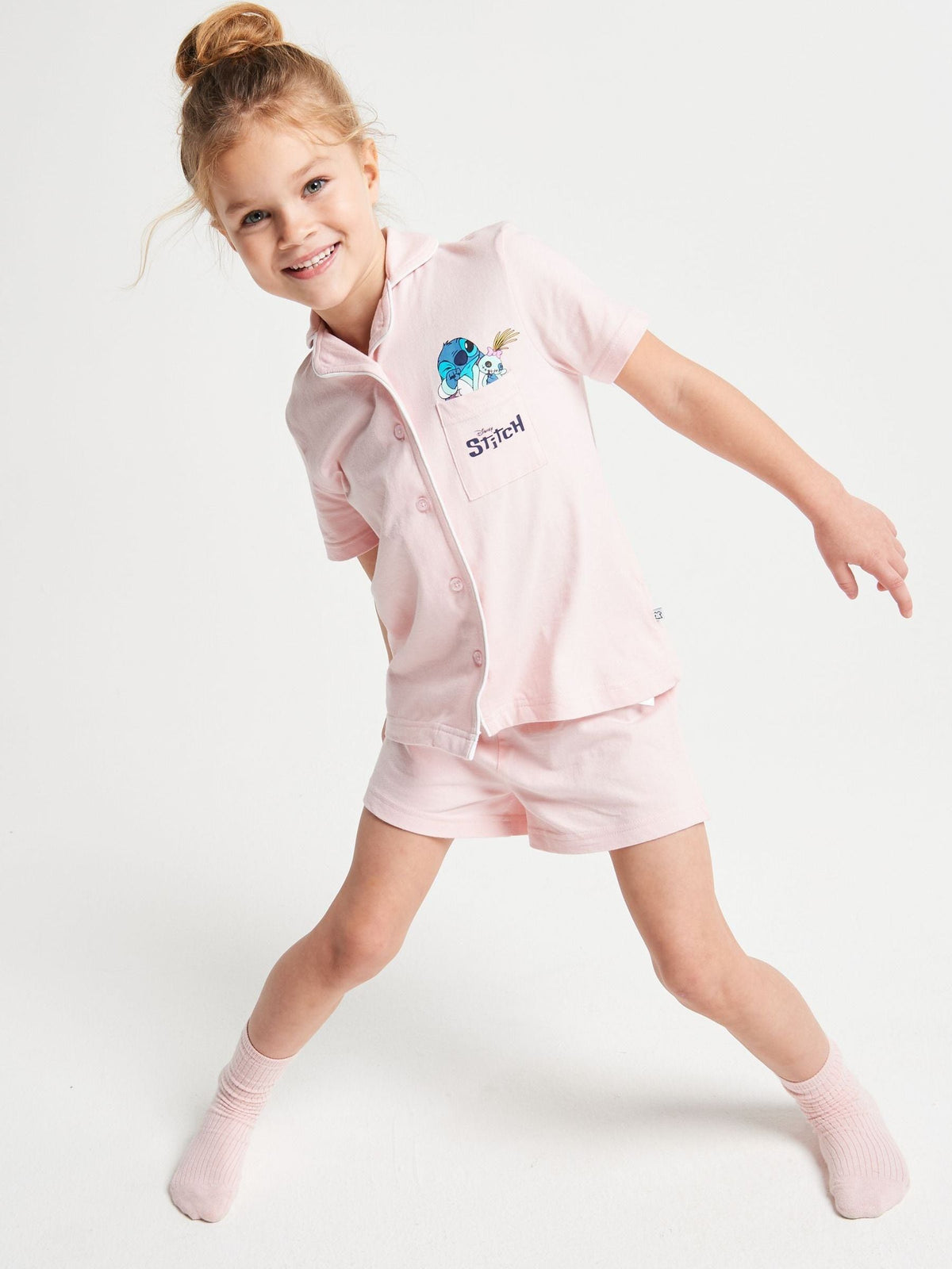 Brand Threads Pink Lilo & Stitch Short Pyjamas Set - image 4