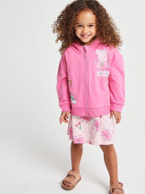 Brand Threads Pink Peppa Pig Dress & Hoodie Set image 1