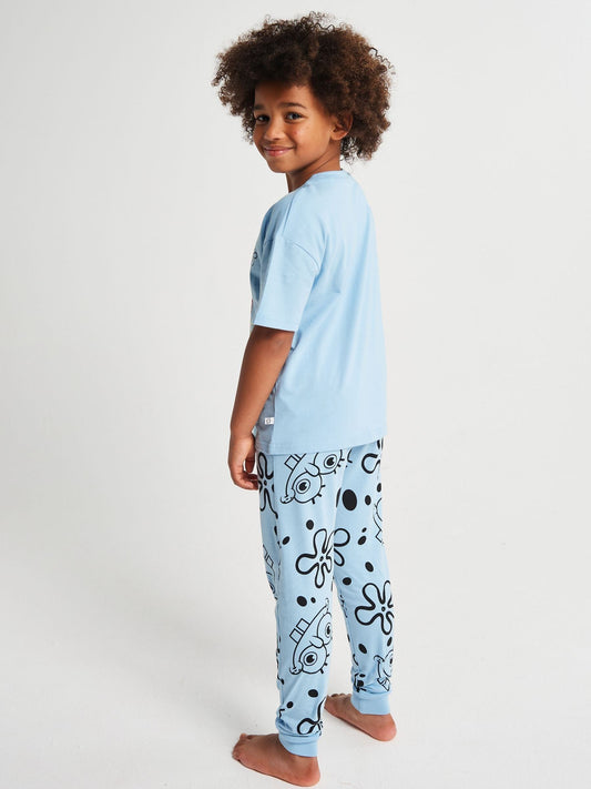 Dsiney Kidz - Brand Threads Blue Sponge Bob Short Sleeve Pyjamas Set image 2