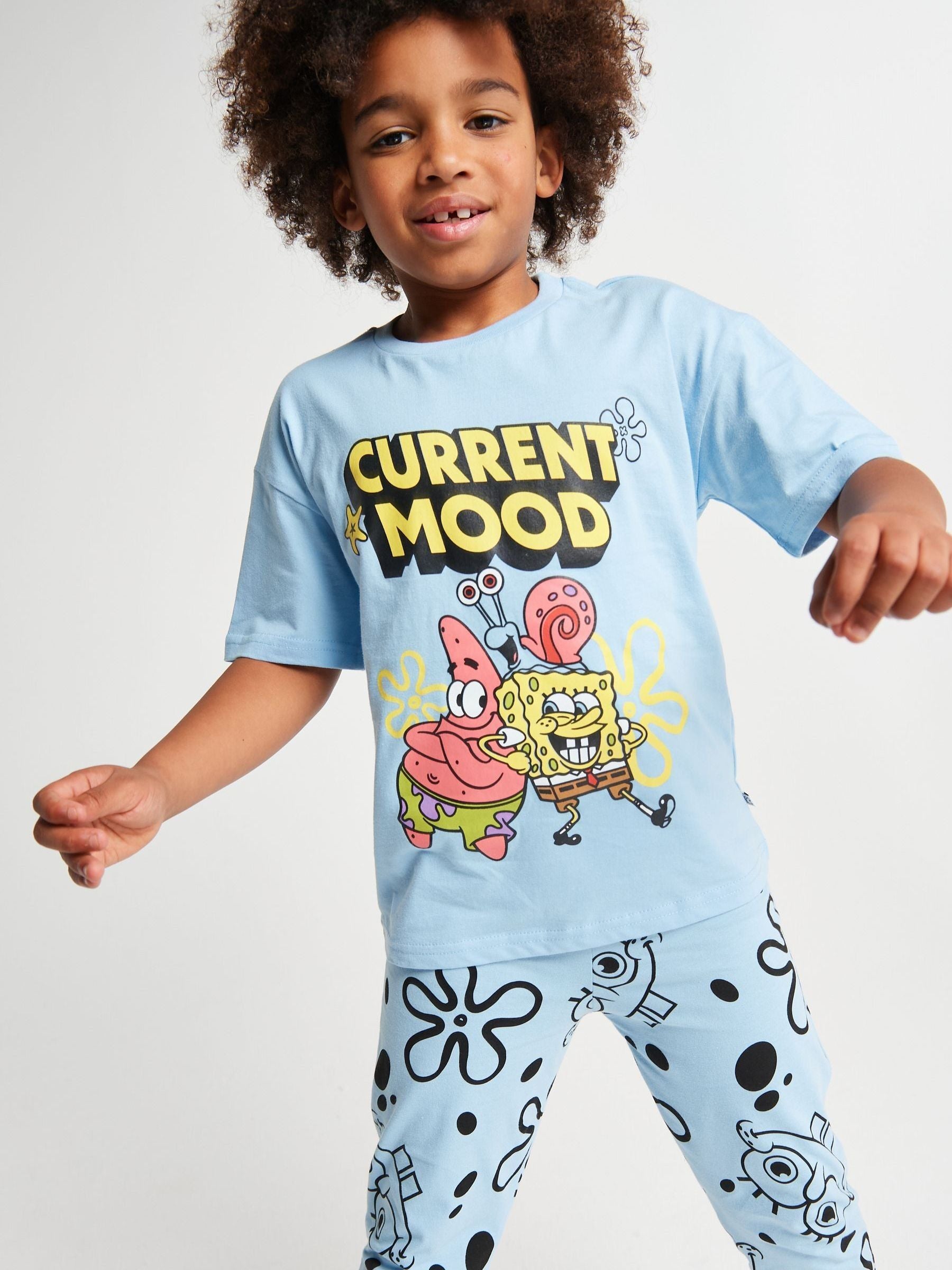 Dsiney Kidz - Brand Threads Blue Sponge Bob Short Sleeve Pyjamas Set image 3