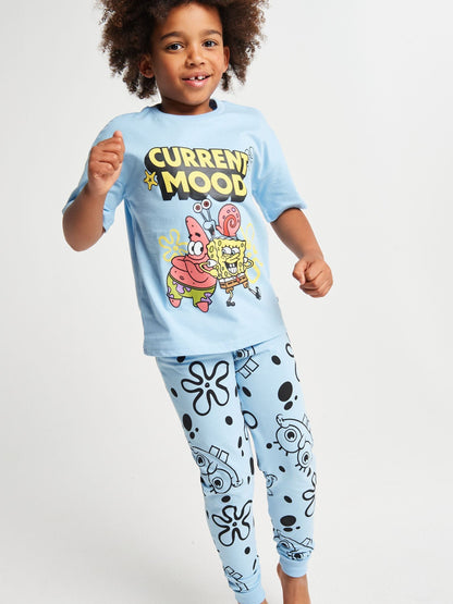 Dsiney Kidz - Brand Threads Blue Sponge Bob Short Sleeve Pyjamas Set image 4