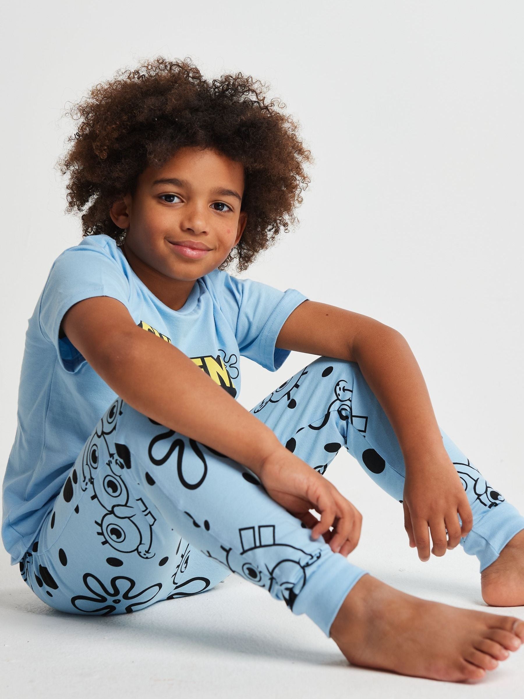 Dsiney Kidz - Brand Threads Blue Sponge Bob Short Sleeve Pyjamas Set image 5
