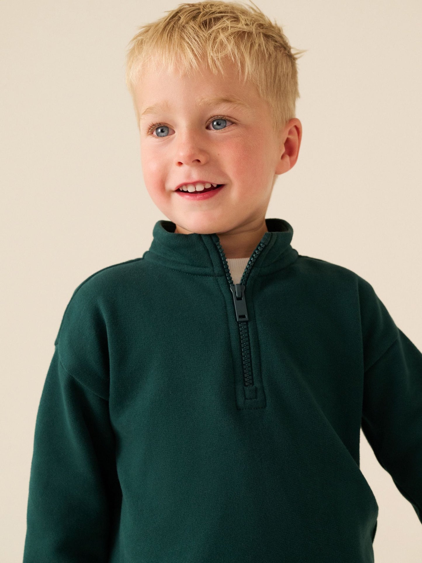Dsiney Kidz - Green Soft Touch Half Zip Neck Sweat Top (3mths-7yrs) image 2
