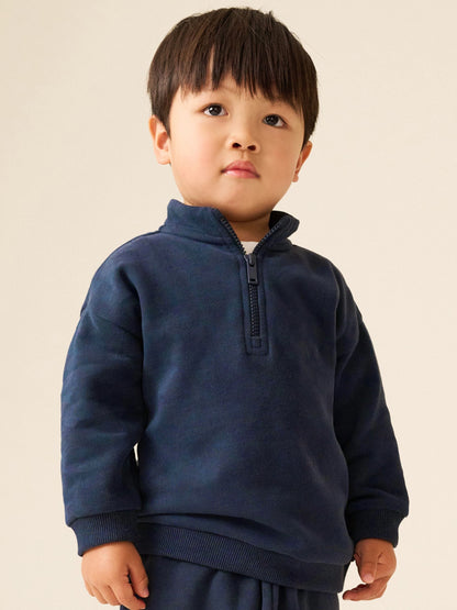 Dsiney Kidz - Navy Soft Touch Half Zip Neck Sweat Top (3mths-7yrs) image 1