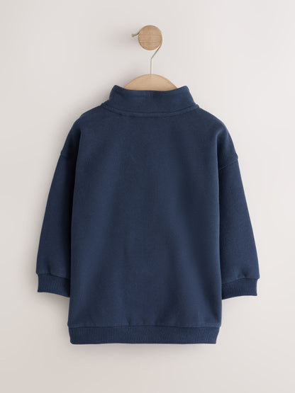 Dsiney Kidz - Navy Soft Touch Half Zip Neck Sweat Top (3mths-7yrs) image 5