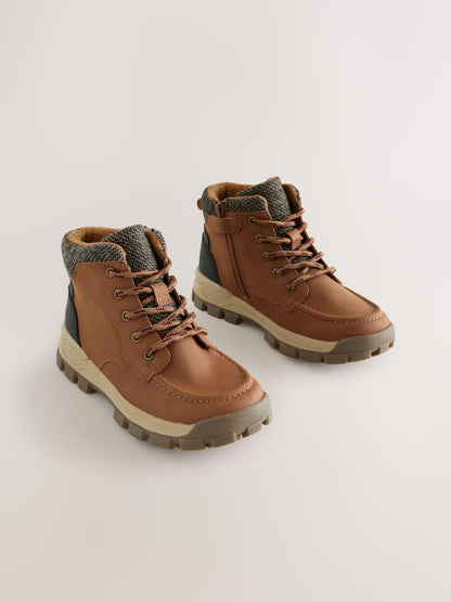 Tan Brown Standard Fit (F) Lace-up Walking Boots image 1