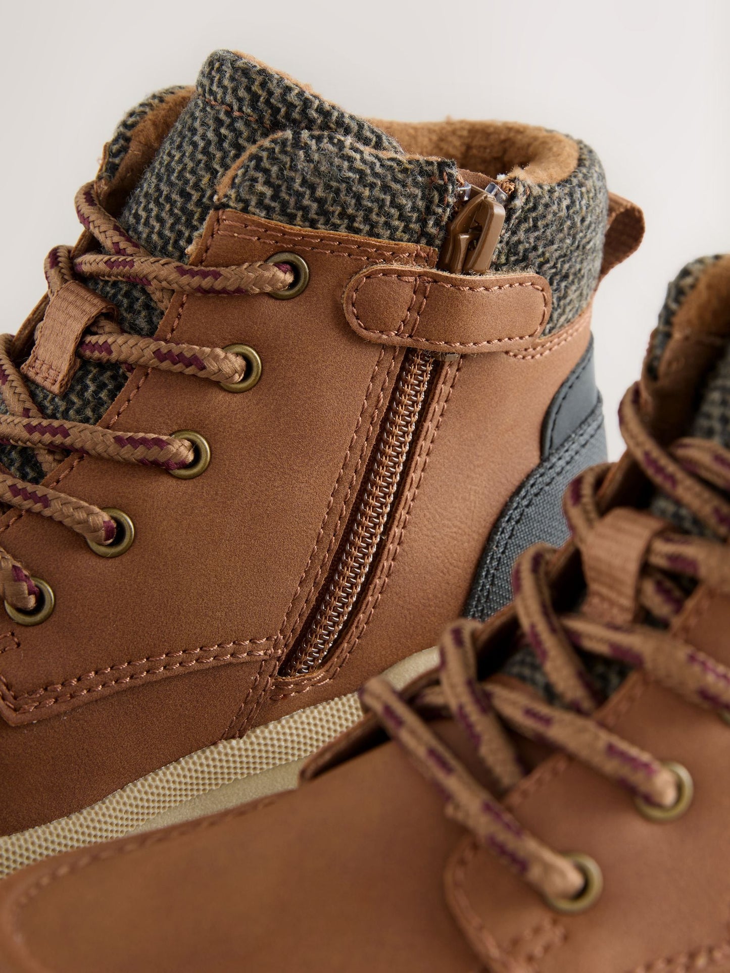 Tan Brown Standard Fit (F) Lace-up Walking Boots image 4