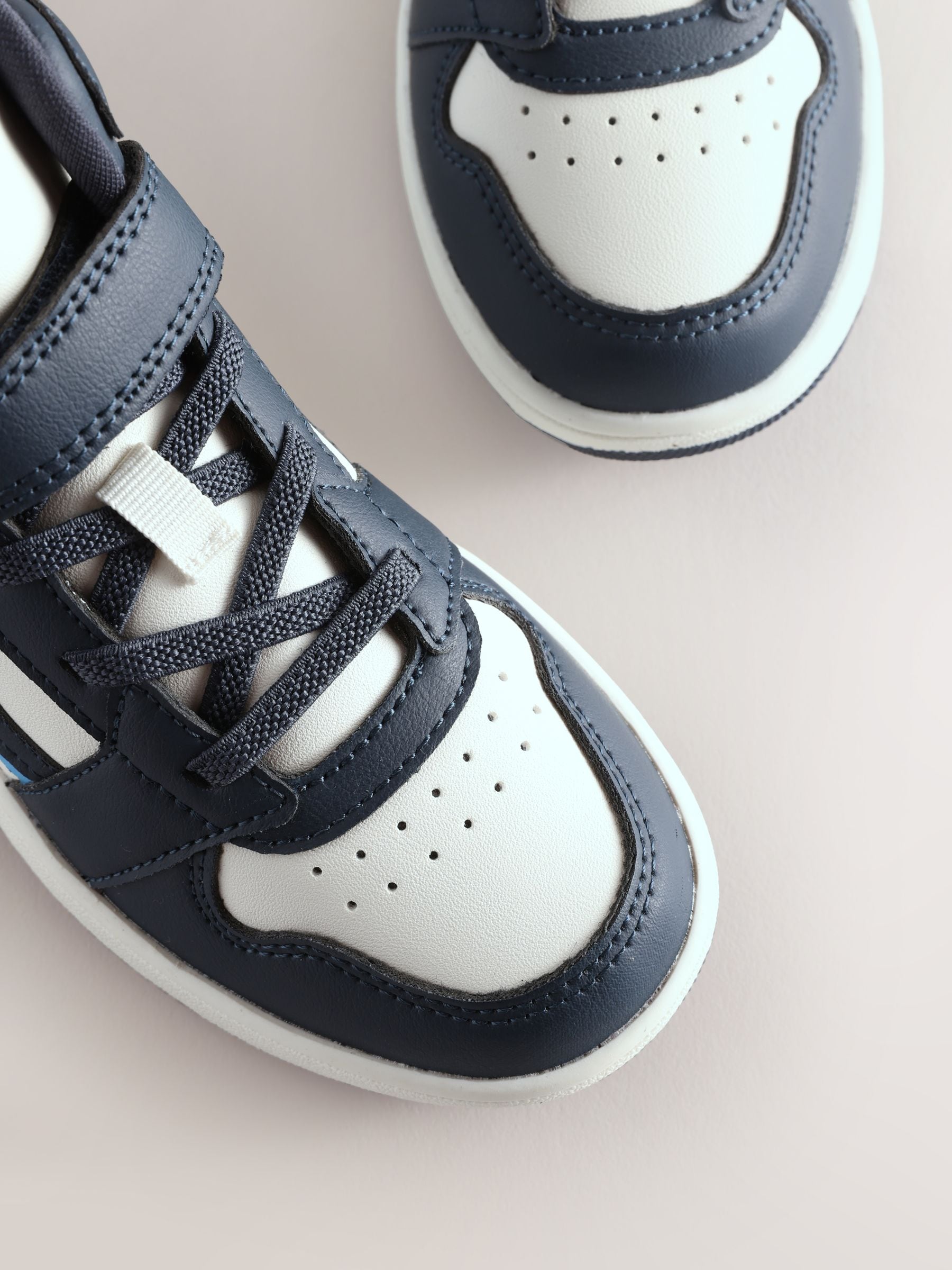 White/Blue High Top Trainers image 3