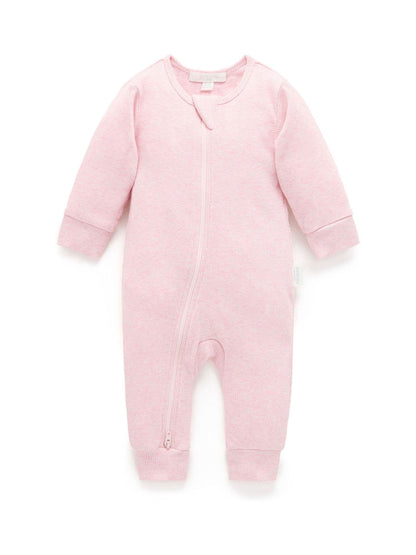 Purebaby Pink Ribbed Zip Sleepsuit image 1