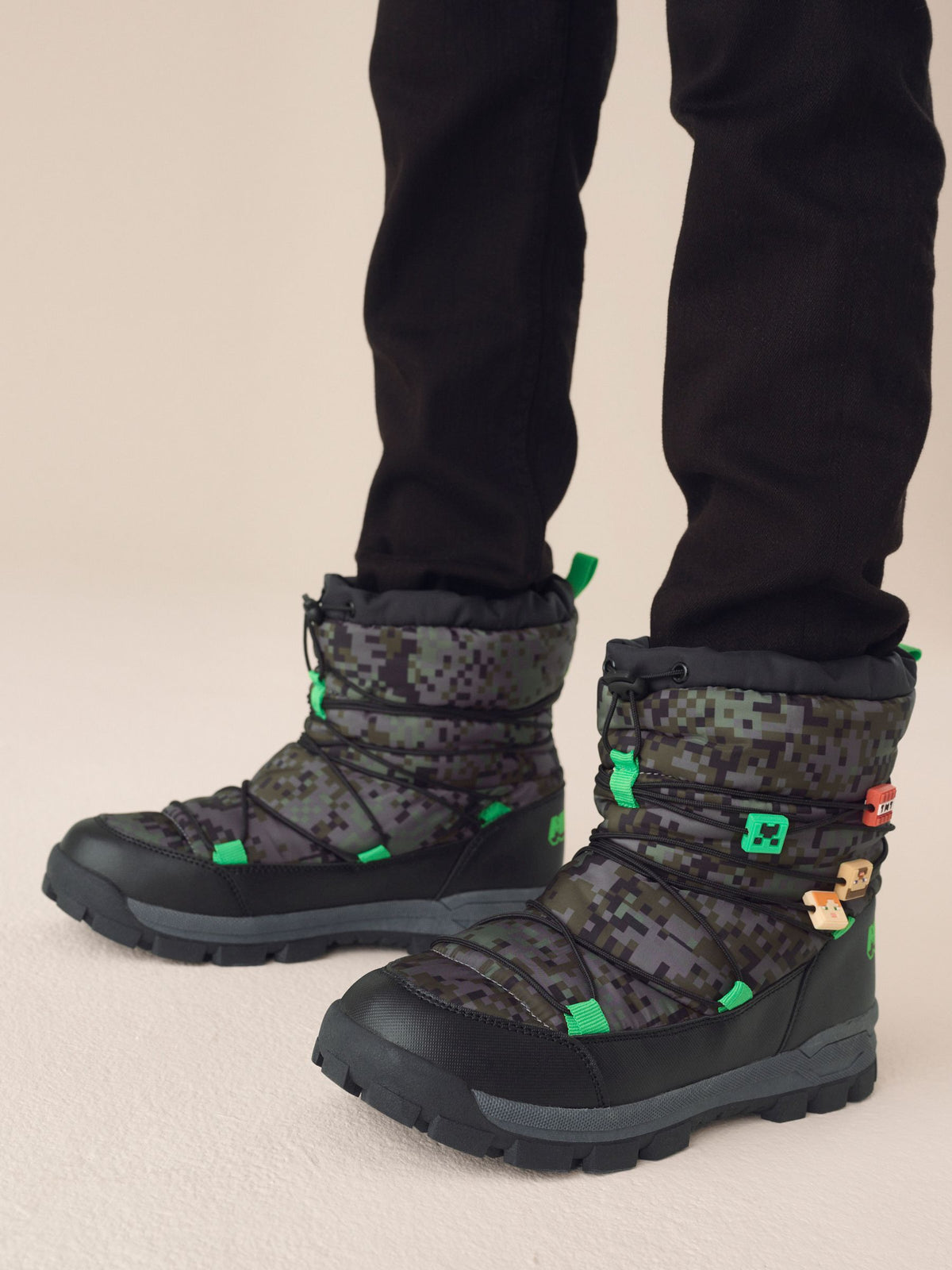 Khaki/Black Minecraft Snow Boots - image 1
