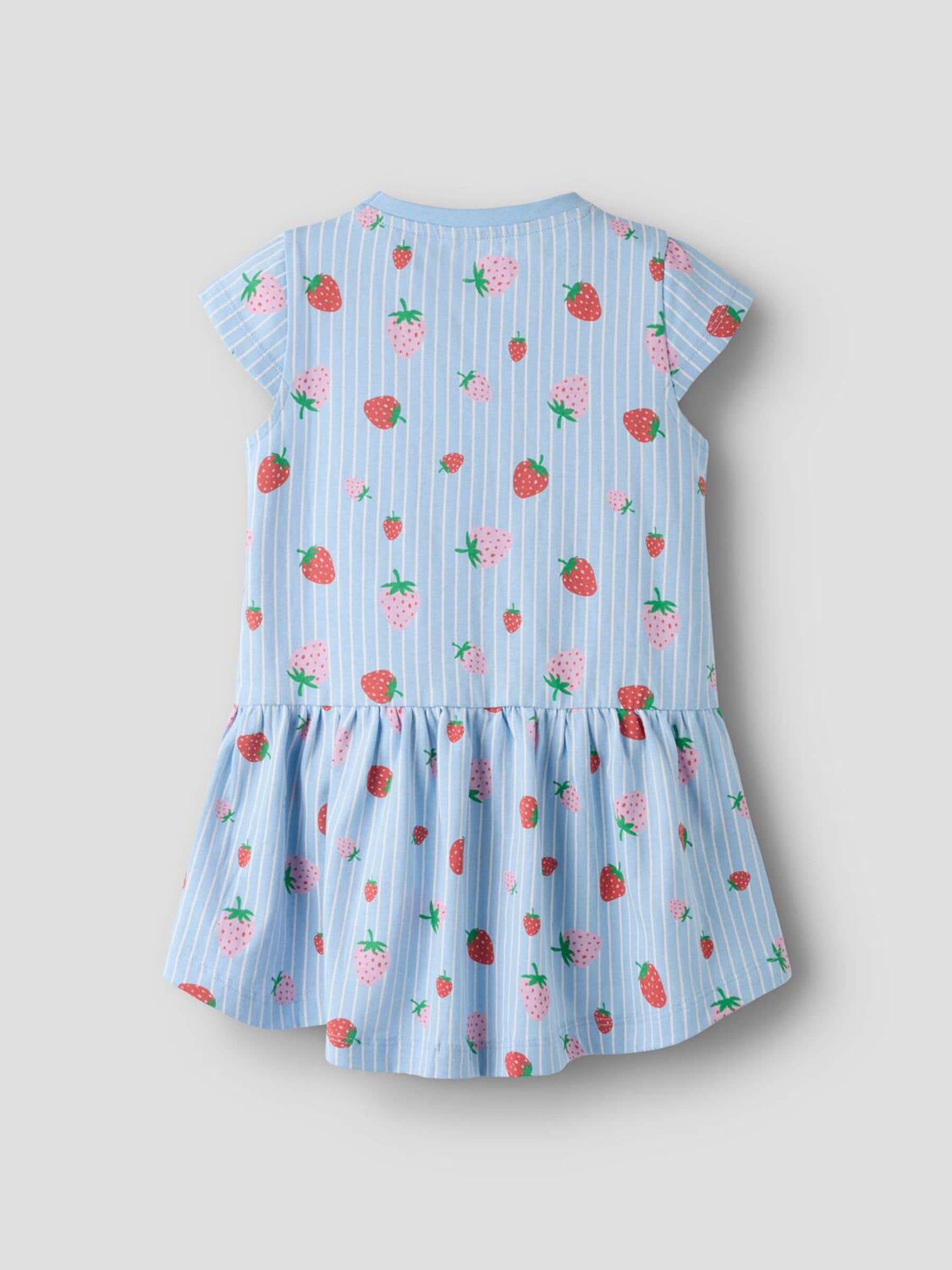 Name It Blue Short Sleeve Strawberry Print Dress image 2