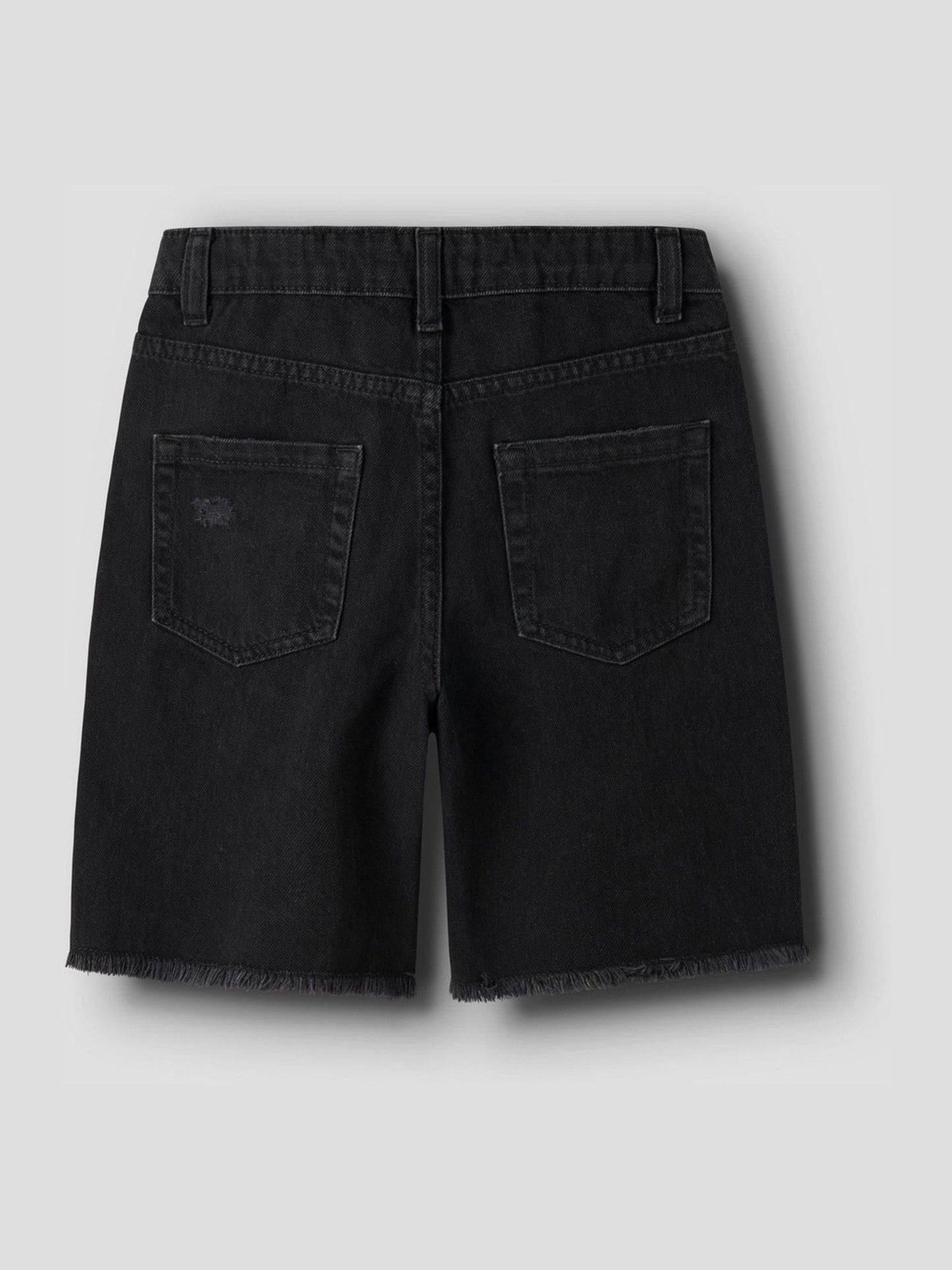 Dsiney Kidz - Name It Black Frayed Hem Wide Fit Denim Shorts image 3