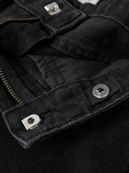 Dsiney Kidz - Name It Black Frayed Hem Wide Fit Denim Shorts image 4