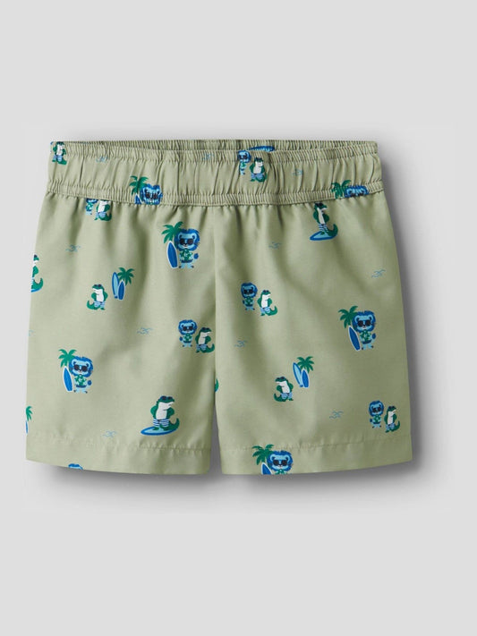 Name It Green Surf Print Swim Shorts image 1
