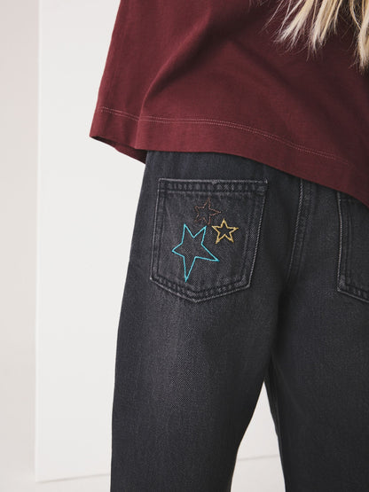 Charcoal Grey Star Diamante Straight Leg Jeans (3-16yrs) - image 4