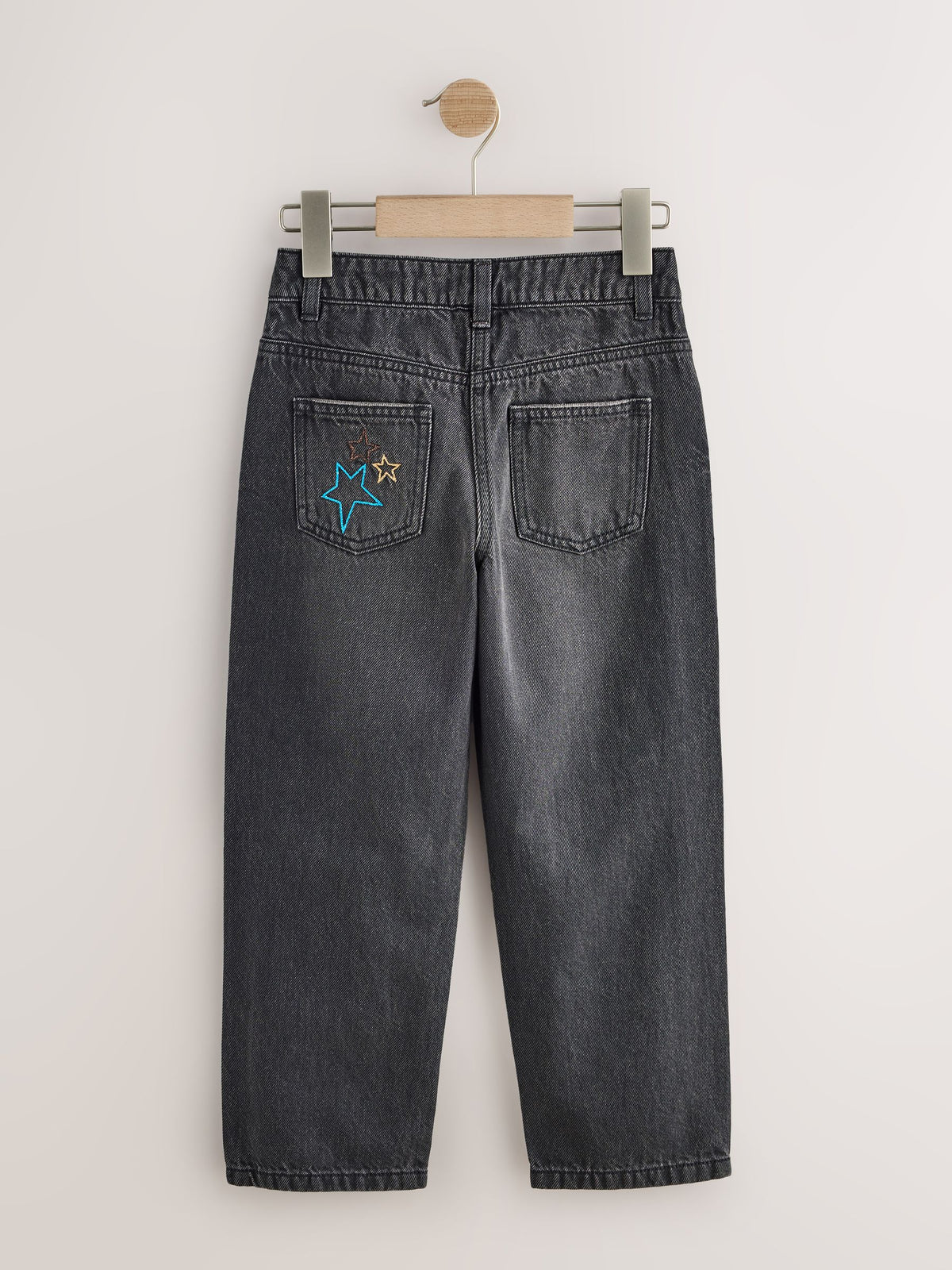 Charcoal Grey Star Diamante Straight Leg Jeans (3-16yrs) - image 7