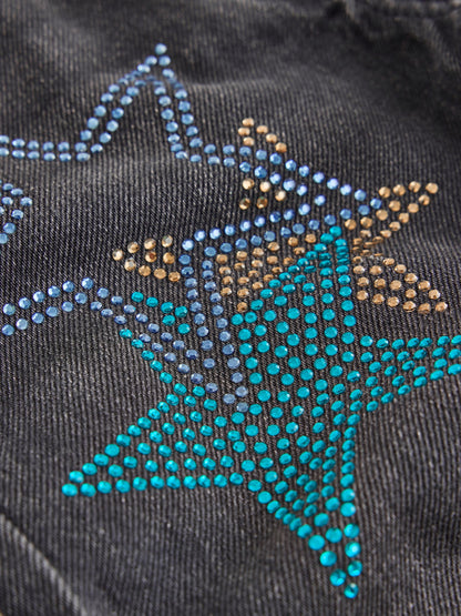 Charcoal Grey Star Diamante Straight Leg Jeans (3-16yrs) - image 8