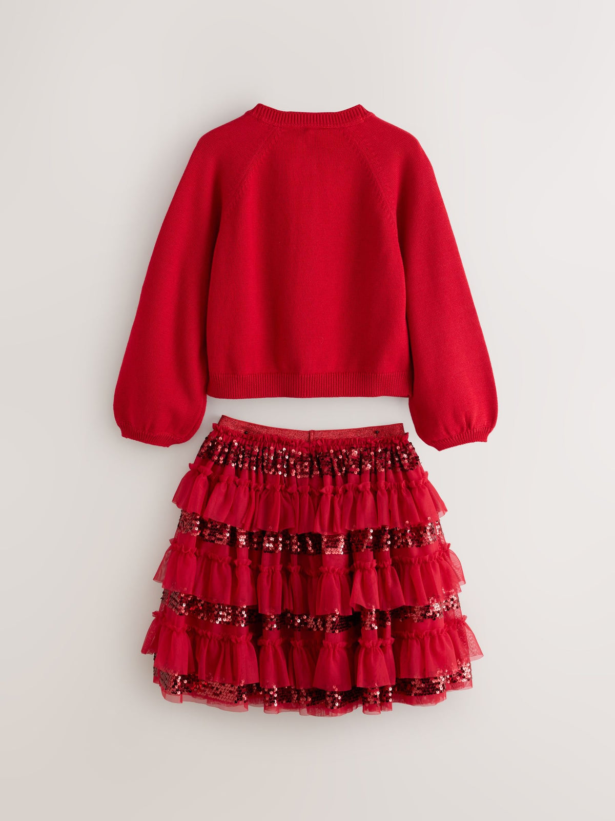 Little Bird Red Christmas Tree Cardigan & Skirt 2 Piece - image 10