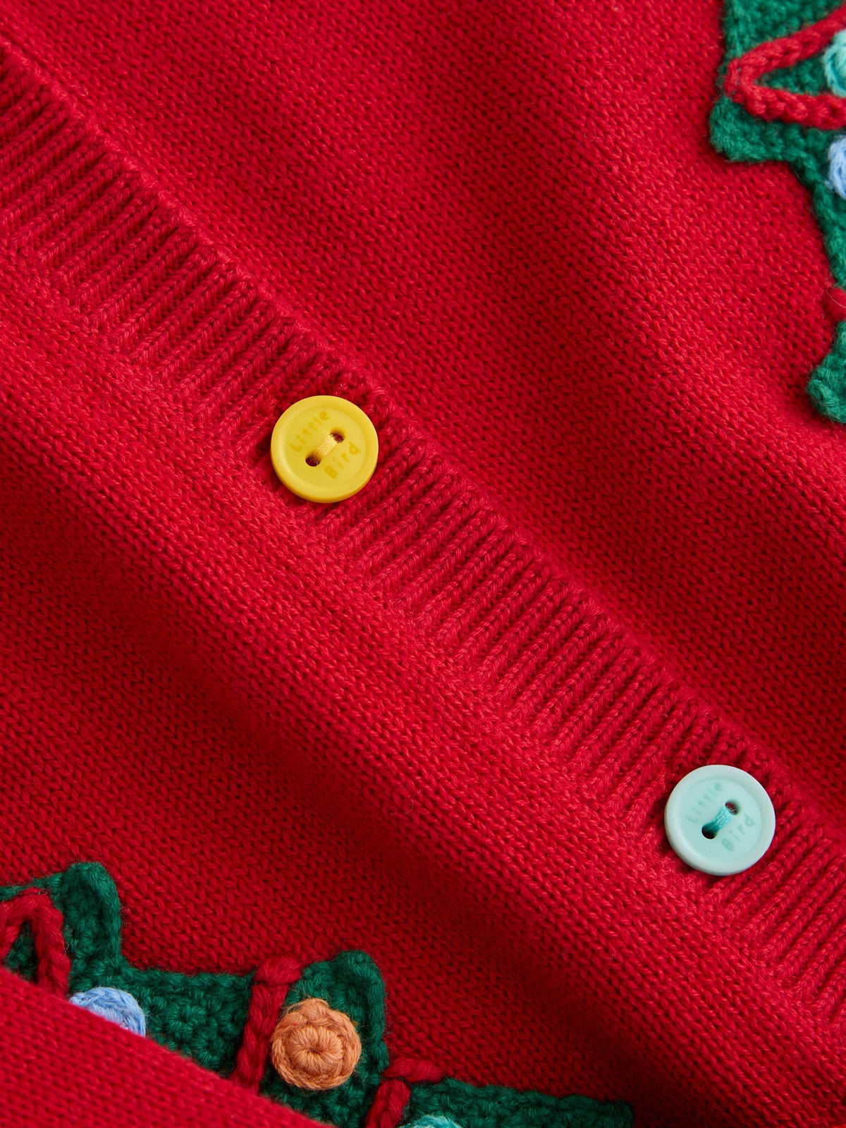 Little Bird Red Christmas Tree Cardigan & Skirt 2 Piece - image 11
