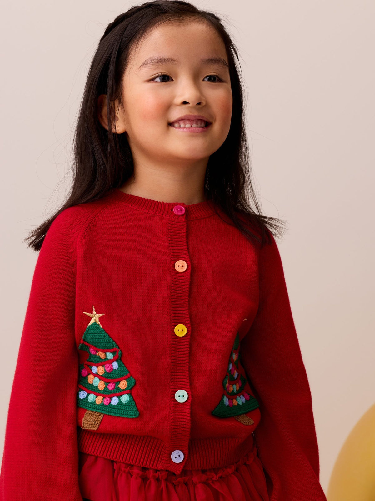 Little Bird Red Christmas Tree Cardigan & Skirt 2 Piece - image 8