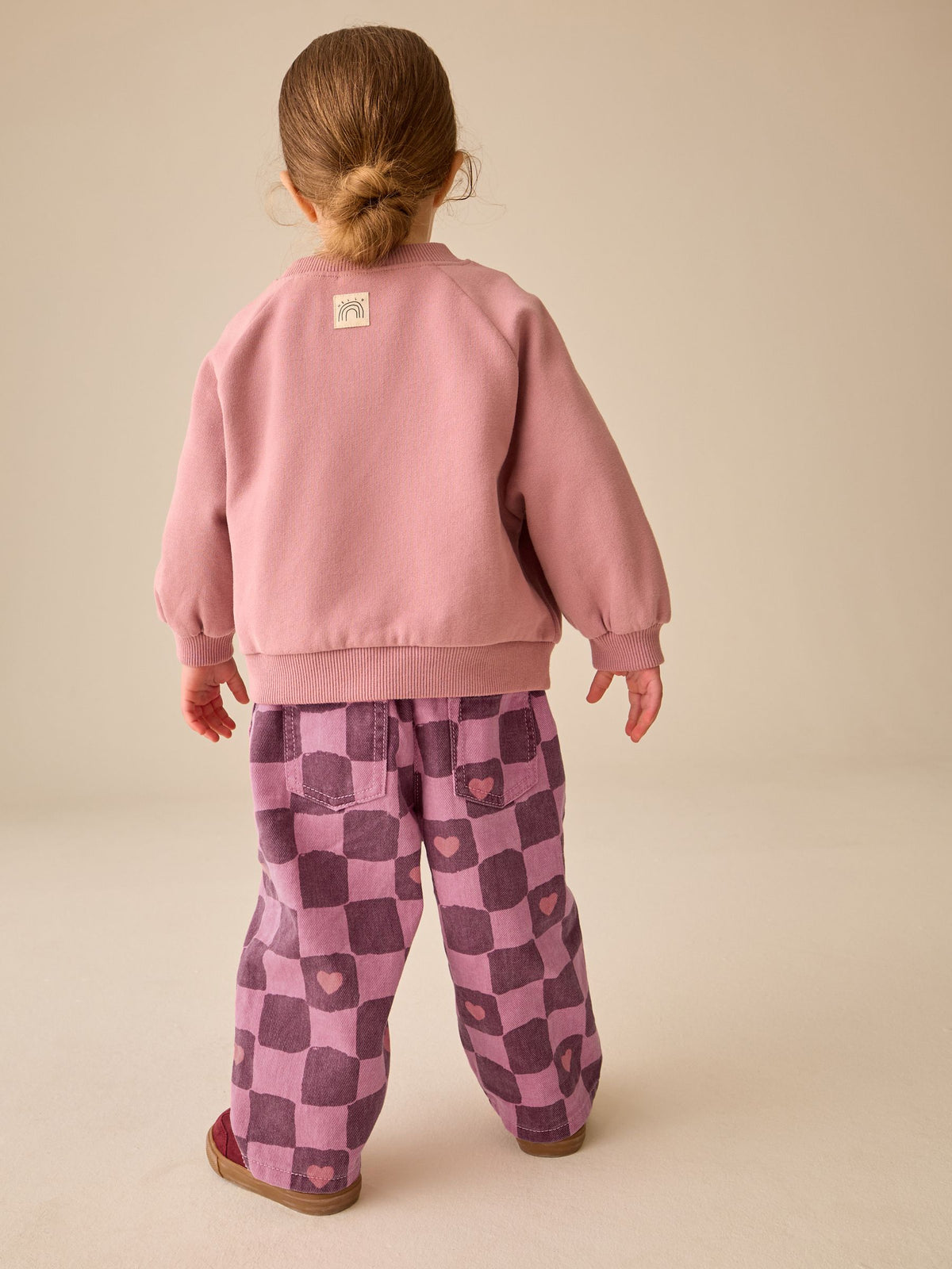 Pink/Burgundy Red Check Printed Jeans (3mths-7yrs) - image 3