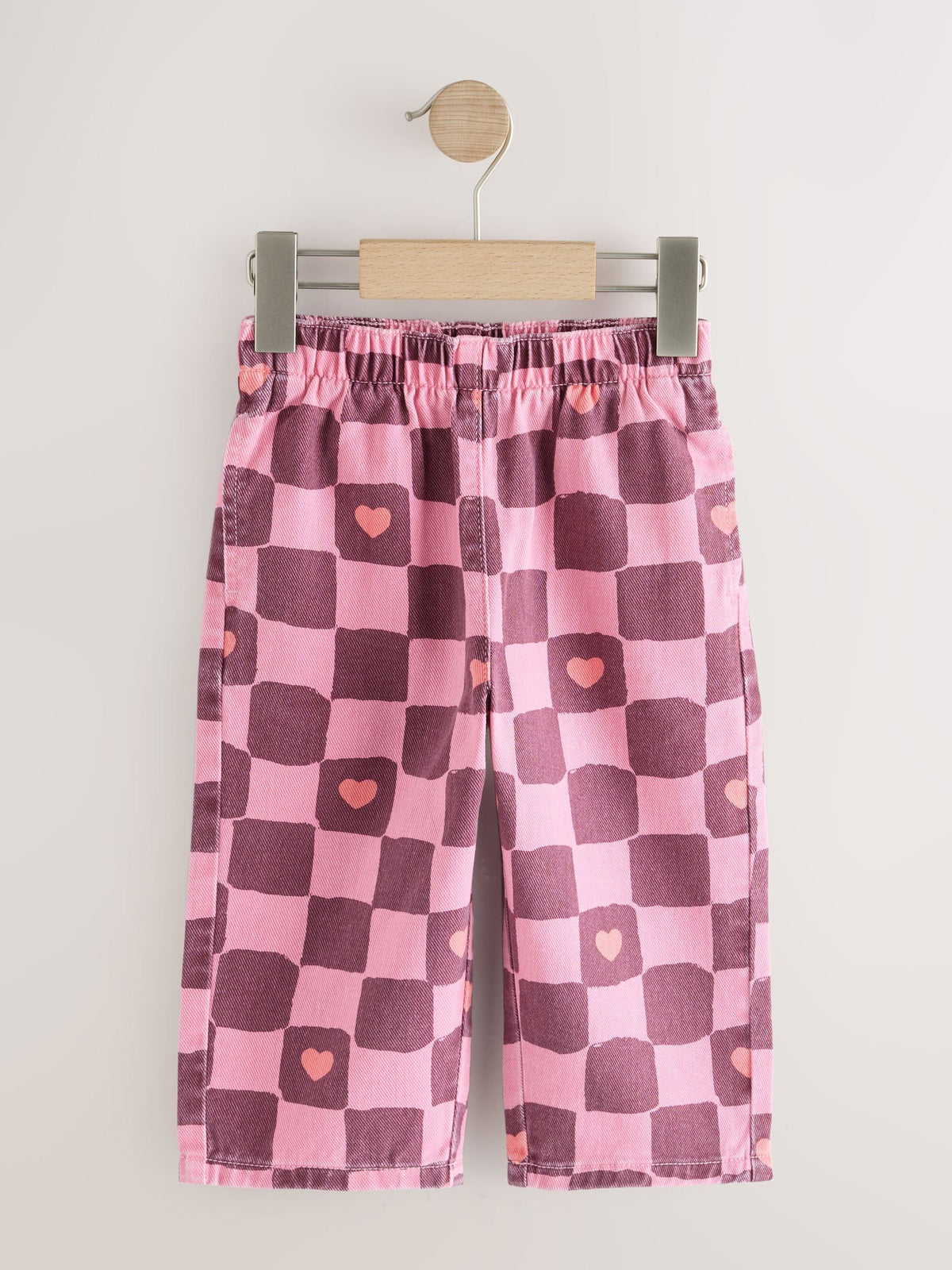 Pink/Burgundy Red Check Printed Jeans (3mths-7yrs) - image 5