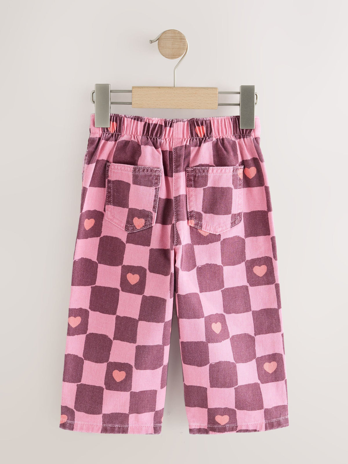 Pink/Burgundy Red Check Printed Jeans (3mths-7yrs) - image 6