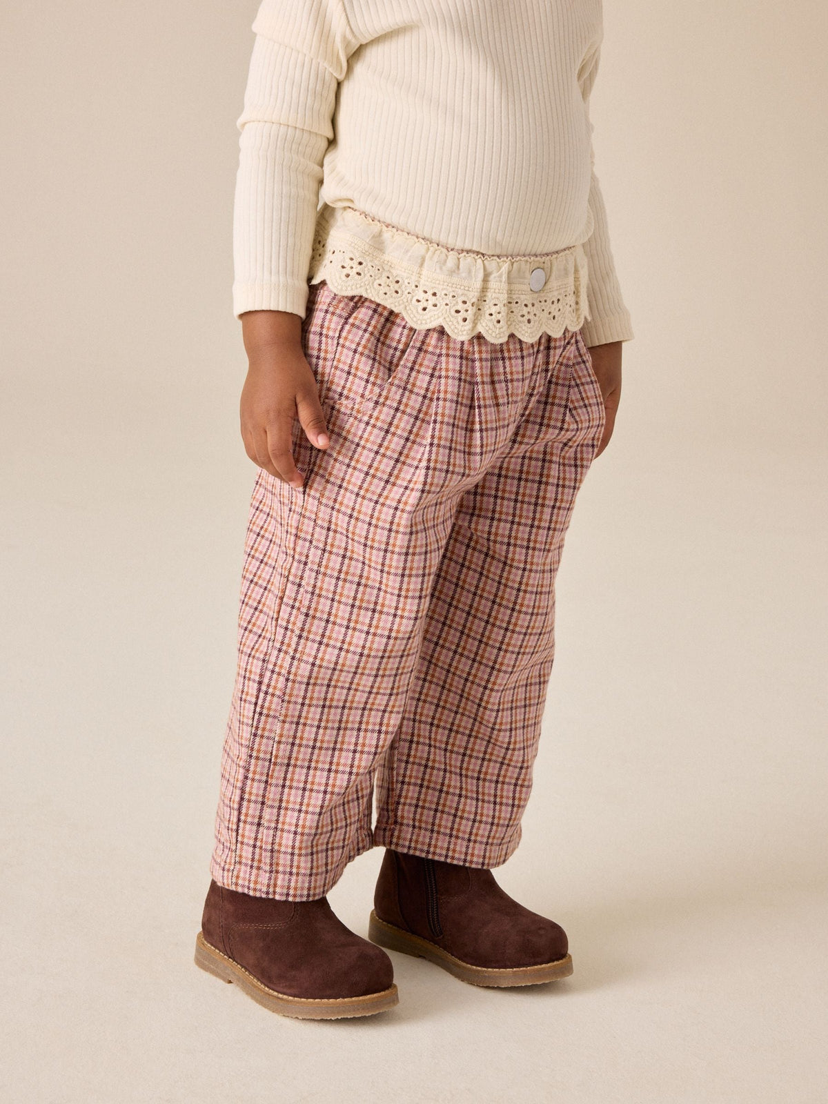 Peplum Pink Check Wide Leg Jeans (3mths-7yrs) - image 2