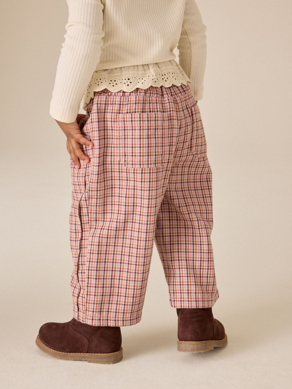 Peplum Pink Check Wide Leg Jeans (3mths-7yrs) - image 3