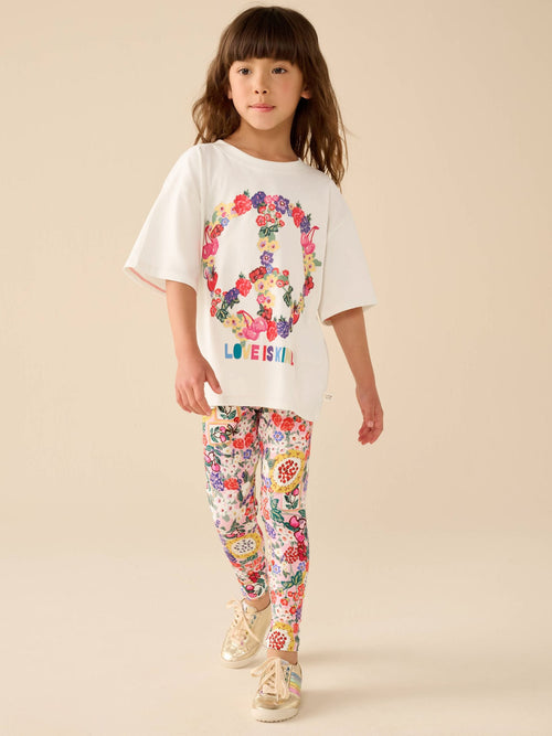 Dsiney Kidz - Little Bird by Jools Oliver Floral Picnic Print Short Sleeve T-Shirt & Leggings Set image 1