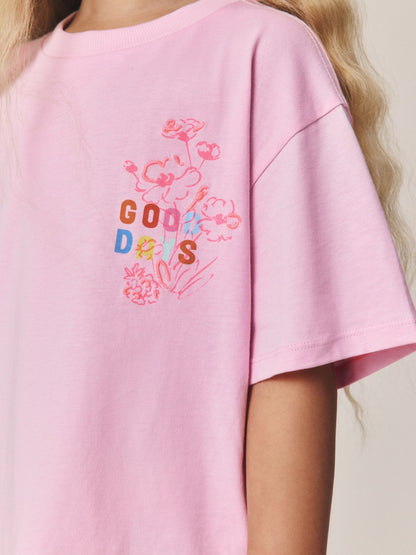 Dsiney Kidz - Little Bird by Jools Oliver Pink Embroidered T-Shirt & Floral Ribbed Kickflare Set image 6