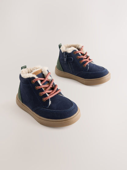Dsiney Kidz - Navy Standard Fit (F) Warm Lined Lace up Boots image 1