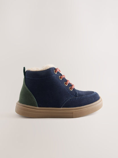 Dsiney Kidz - Navy Standard Fit (F) Warm Lined Lace up Boots image 2