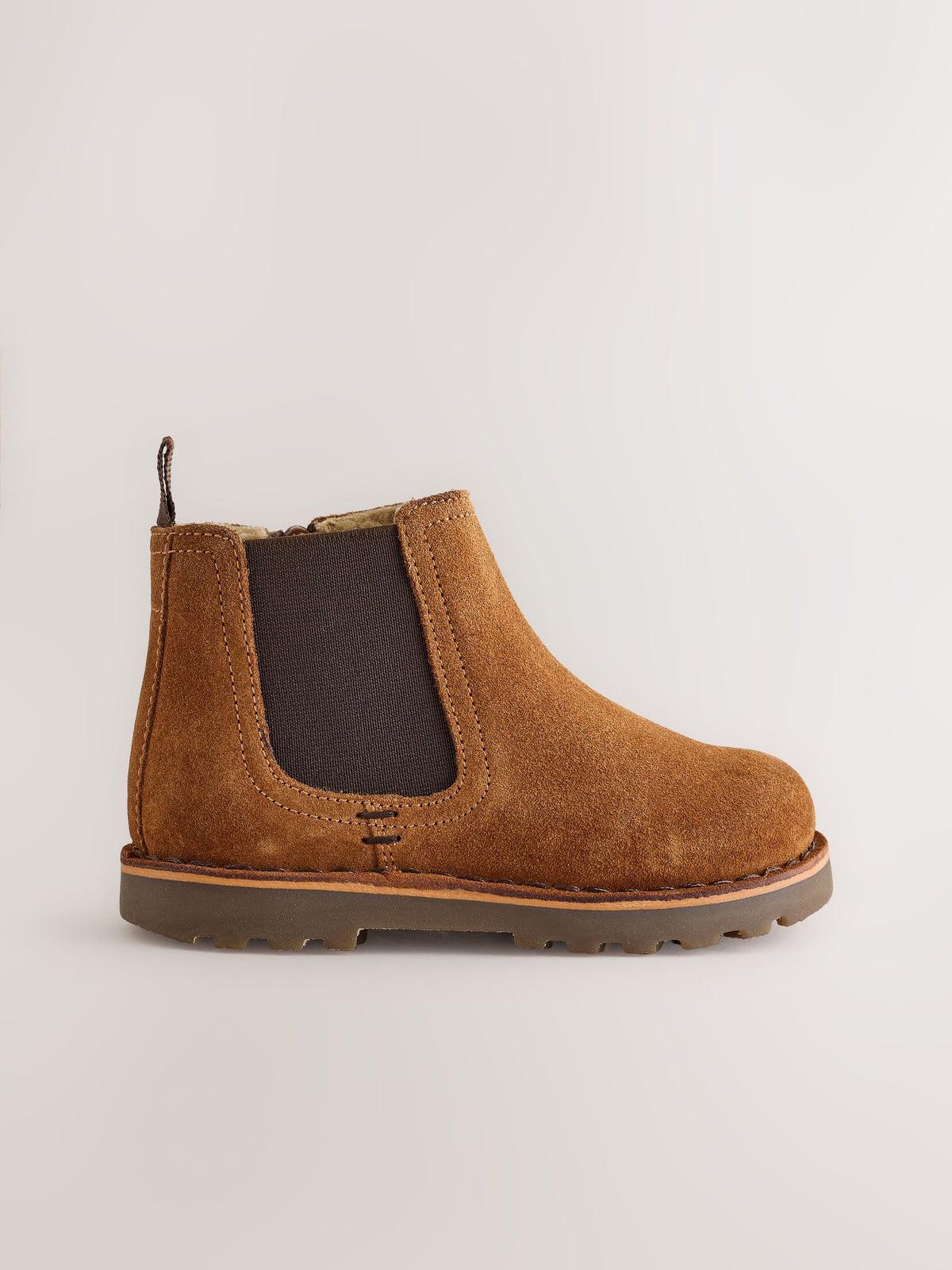 Dsiney Kidz - Tan Brown Standard Fit (F) Warm Lined Leather Chelsea Boots image 2
