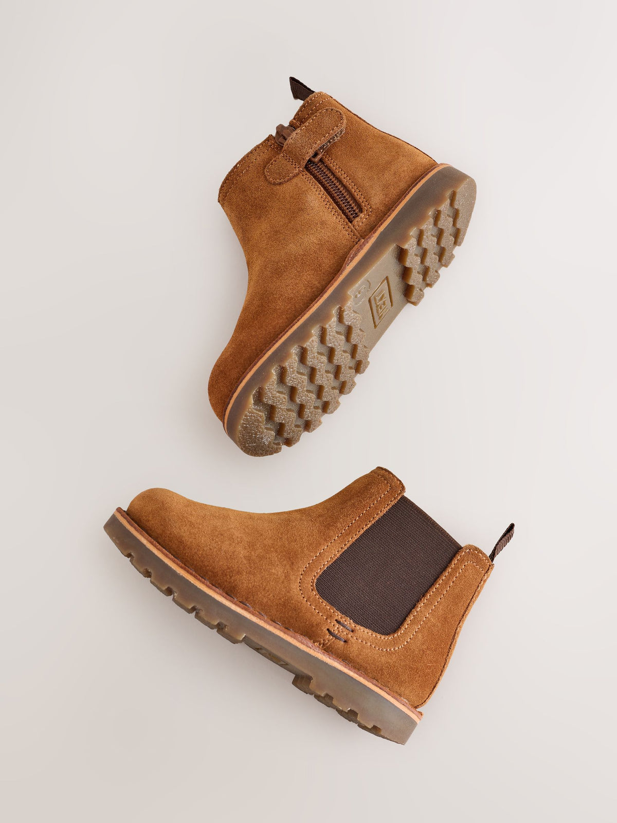 Dsiney Kidz - Tan Brown Standard Fit (F) Warm Lined Leather Chelsea Boots image 3