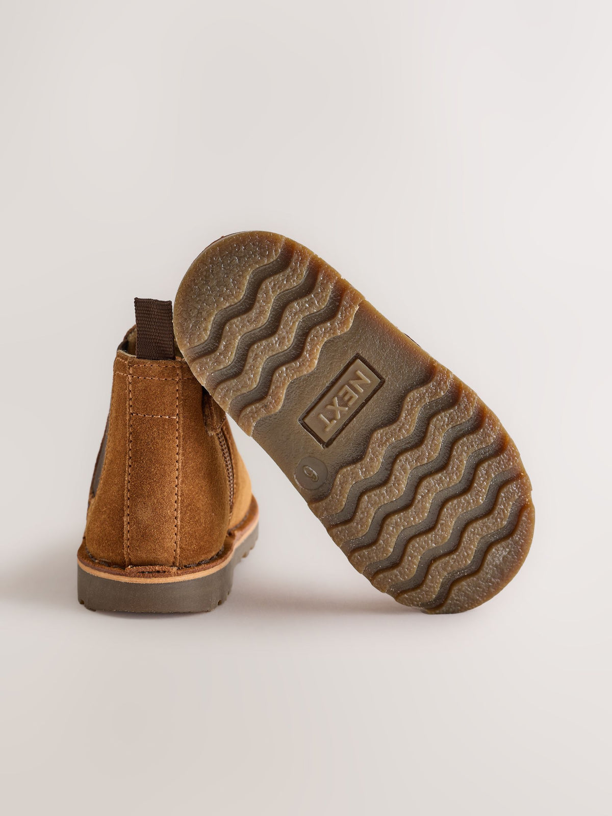 Dsiney Kidz - Tan Brown Standard Fit (F) Warm Lined Leather Chelsea Boots image 4