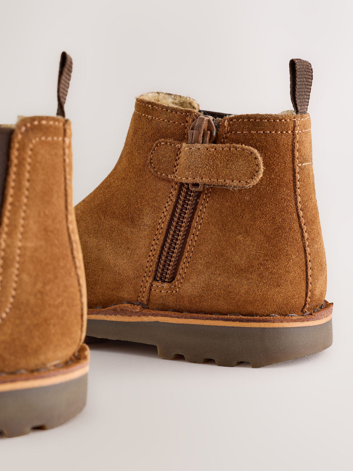 Dsiney Kidz - Tan Brown Standard Fit (F) Warm Lined Leather Chelsea Boots image 5