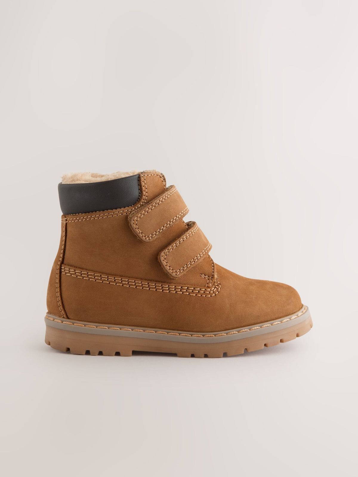Dsiney Kidz - Tan Brown Standard Fit (F) Leather Thermal Thinsulate™ Lined Touch Fastening Work Boots image 2