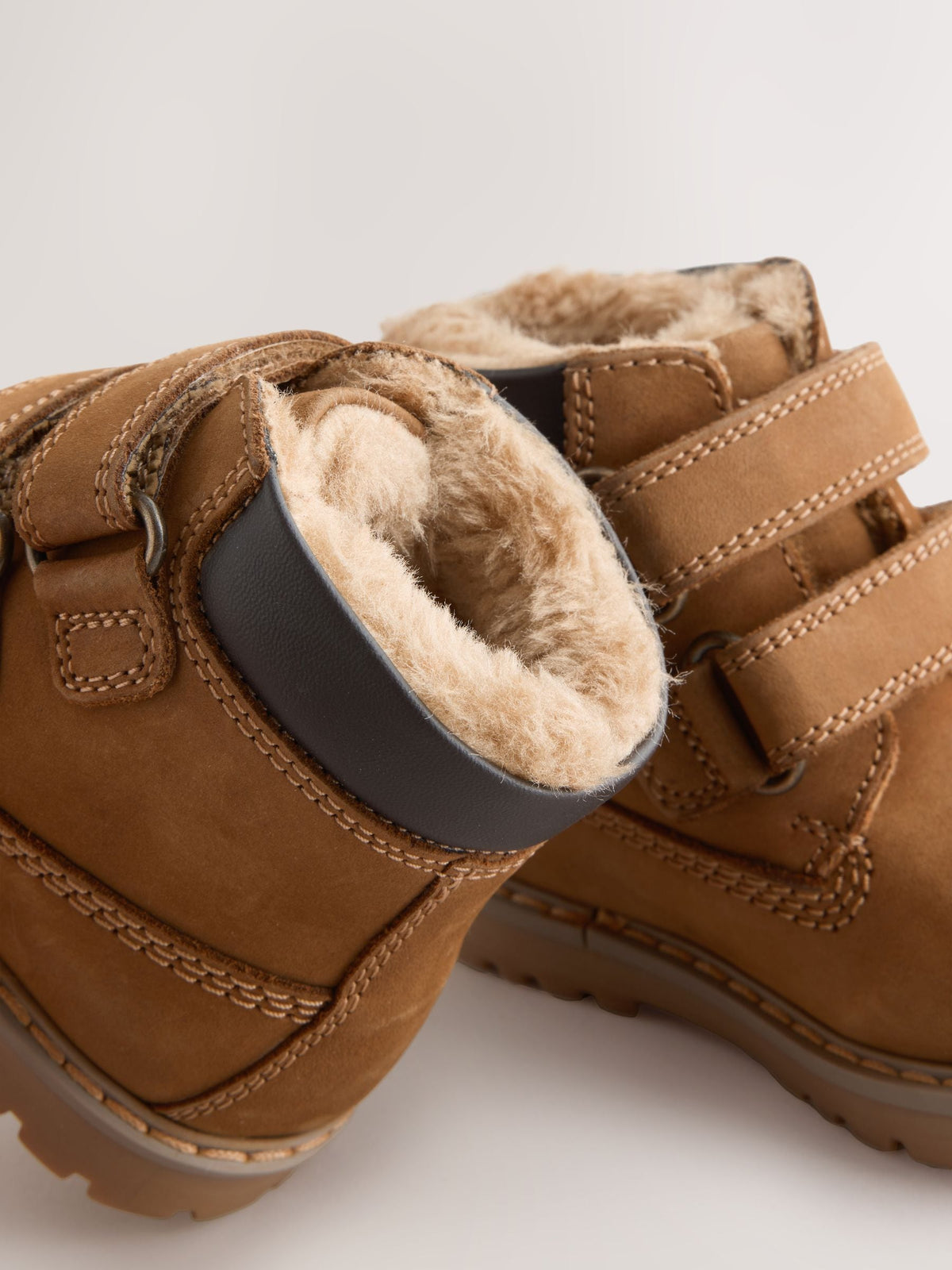 Dsiney Kidz - Tan Brown Standard Fit (F) Leather Thermal Thinsulate™ Lined Touch Fastening Work Boots image 4
