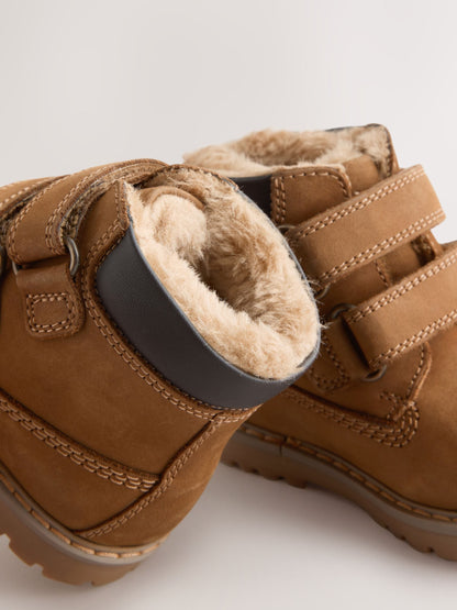 Dsiney Kidz - Tan Brown Standard Fit (F) Leather Thermal Thinsulate™ Lined Touch Fastening Work Boots image 4