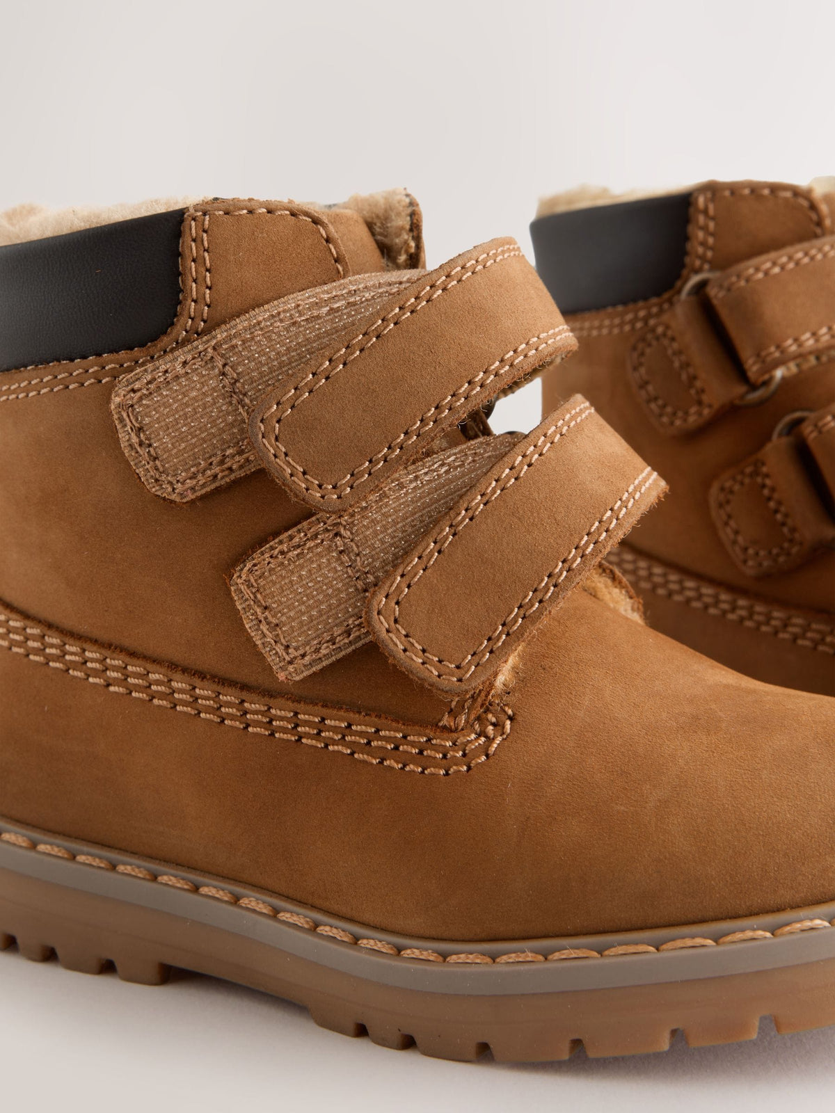 Dsiney Kidz - Tan Brown Standard Fit (F) Leather Thermal Thinsulate™ Lined Touch Fastening Work Boots image 5