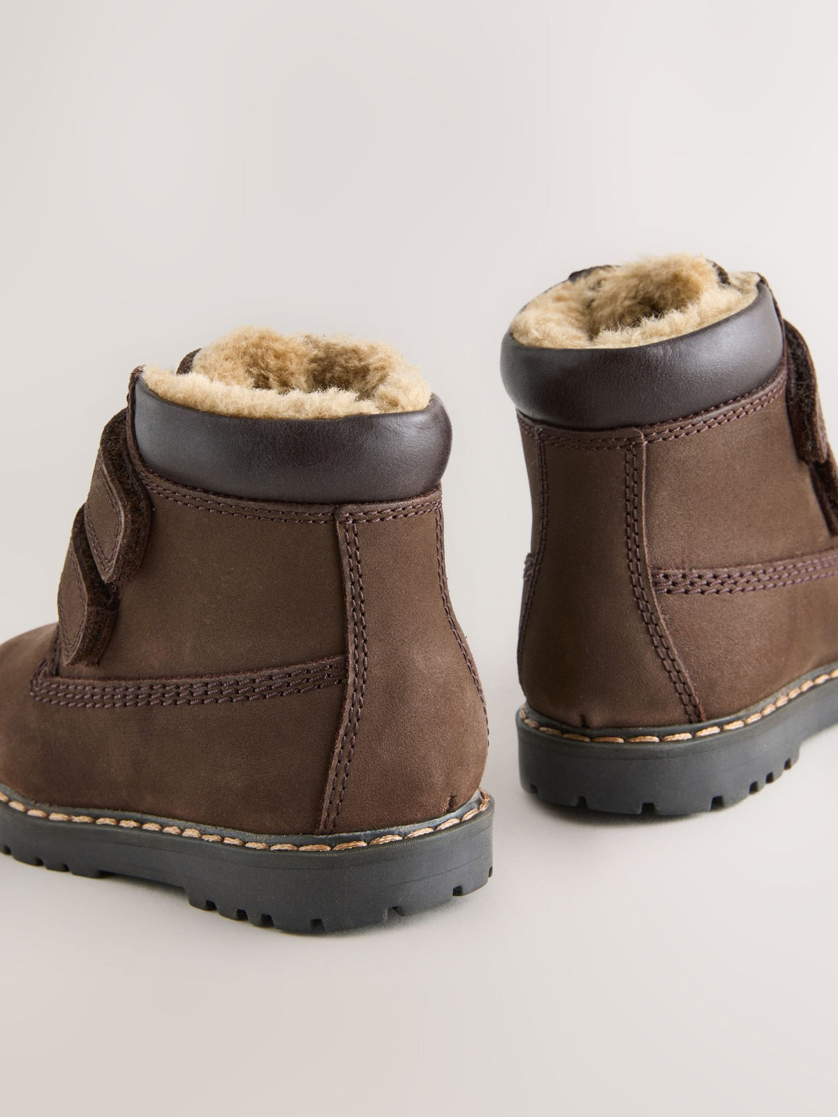 Dsiney Kidz - Chocolate Brown Wide Fit (G) Leather Thermal Thinsulate™ Lined Touch Fastening Work Boots image 6