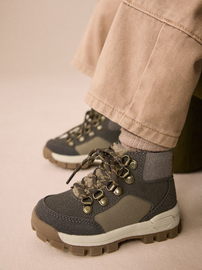 Grey Standard Fit (F) Lace up Walking Boots image 1