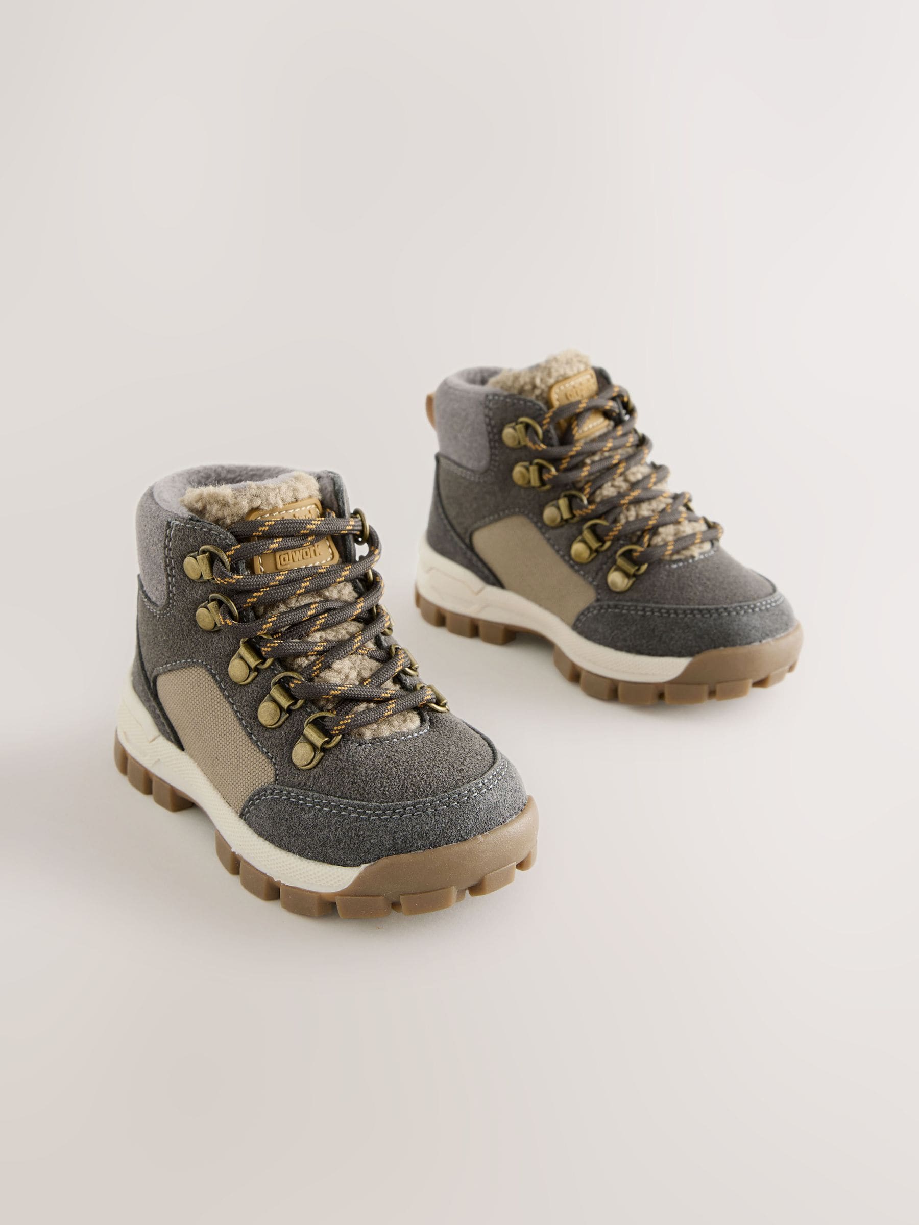 Grey Standard Fit (F) Lace up Walking Boots image 3