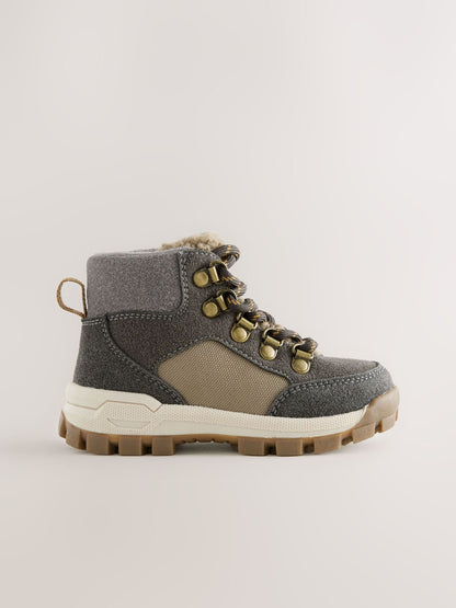 Grey Standard Fit (F) Lace up Walking Boots image 4