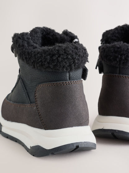 Black Standard Fit (F) Lace Up Walker Boots - image 4