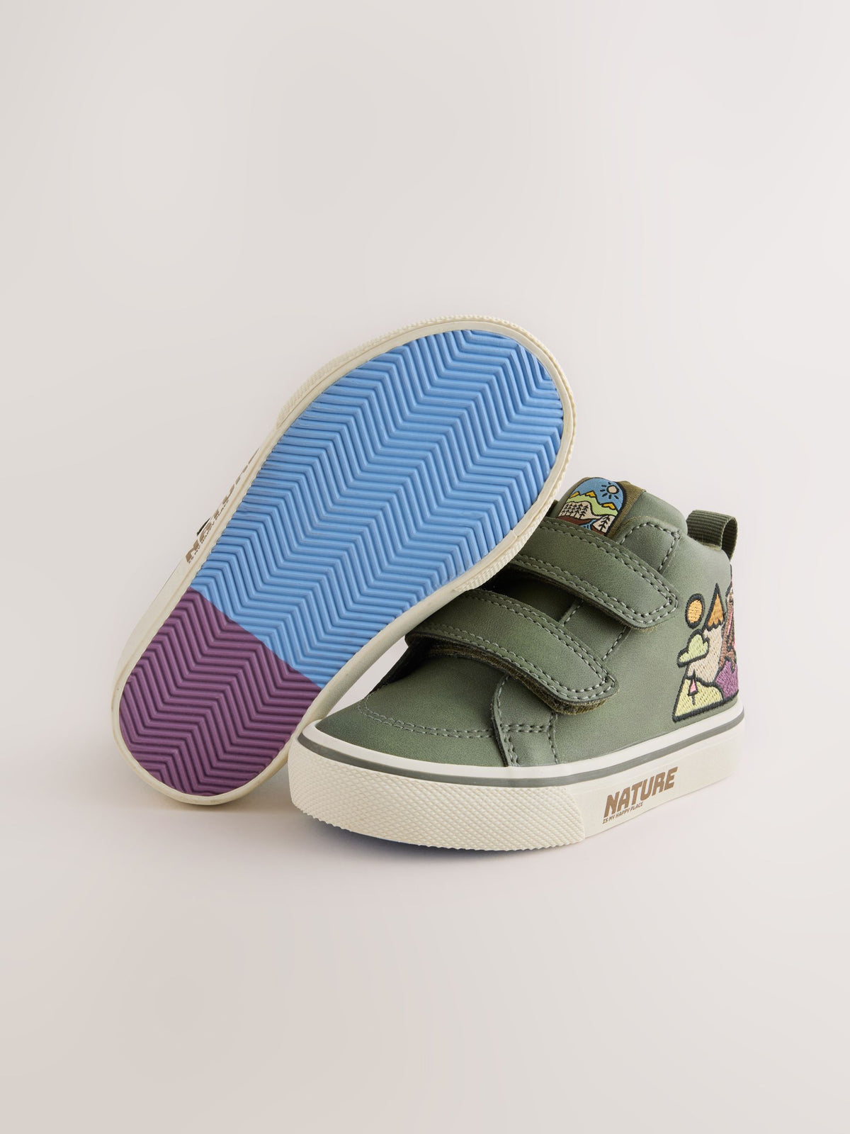 Dsiney Kidz - Green Scene Standard Fit (F) Hi-Top Touch Fastening Trainers image 6