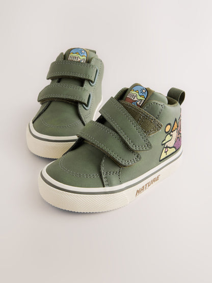 Dsiney Kidz - Green Scene Standard Fit (F) Hi-Top Touch Fastening Trainers image 8