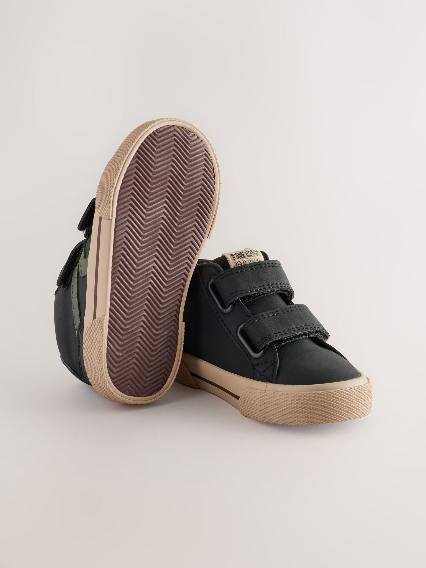 Black Wide Fit (G) Hi-Top Touch Fastening Trainers image 3