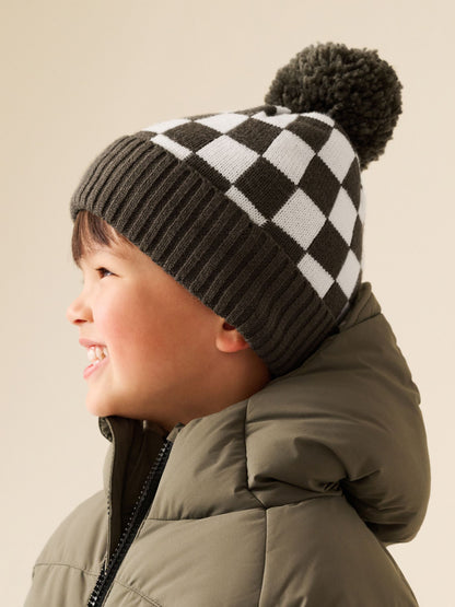 Green/Ecru Embroidered Pom Beanie (3mths-16yrs) - image 1